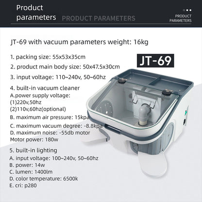 Dental Technician Dust Cover with Built-in Vacuum, LED Light, Large Operation Space for Grinding & Polishing