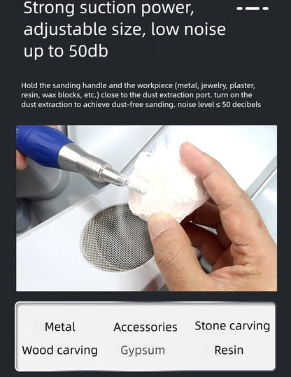 Dental Technician Dust Cover with Built-in Vacuum, LED Light, Large Operation Space for Grinding & Polishing