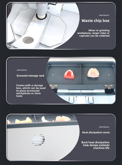 Dental Technician Dust Cover with Built-in Vacuum, LED Light, Large Operation Space for Grinding & Polishing