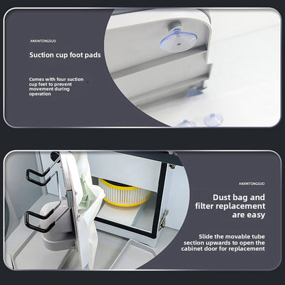 Dental Technician Dust Cover with Built-in Vacuum, LED Light, Large Operation Space for Grinding & Polishing