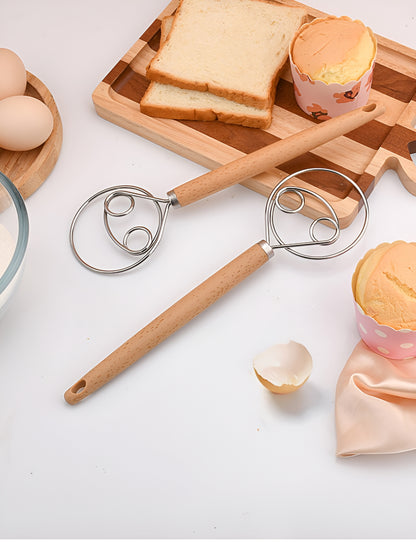 Stainless Steel Hand Dough Mixer, Multipurpose Manual Egg Beater & Dough Kneading Tool for Bread, Pizza, Cookie Dough Mixing, Easy to Use for Home Baking Daily Cooking Tasks