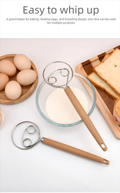 Stainless Steel Hand Dough Mixer, Multipurpose Manual Egg Beater & Dough Kneading Tool for Bread, Pizza, Cookie Dough Mixing, Easy to Use for Home Baking Daily Cooking Tasks