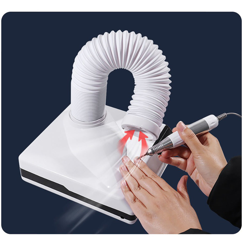 65W Desktop Dust Collector with LED Light, 360° Rotatable & Telescopic Hose for Nail Art, Dental Lab & Workbench