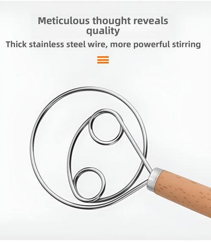 Stainless Steel Hand Dough Mixer, Multipurpose Manual Egg Beater & Dough Kneading Tool for Bread, Pizza, Cookie Dough Mixing, Easy to Use for Home Baking Daily Cooking Tasks