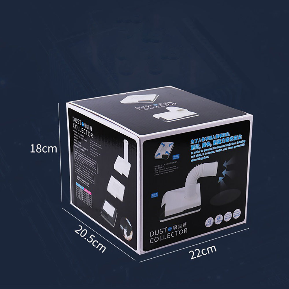65W Desktop Dust Collector with LED Light, 360° Rotatable & Telescopic Hose for Nail Art, Dental Lab & Workbench
