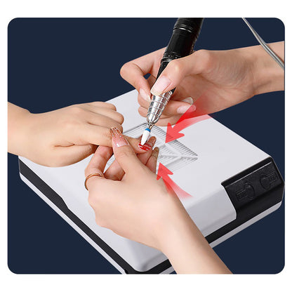 65W Desktop Dust Collector with LED Light, 360° Rotatable & Telescopic Hose for Nail Art, Dental Lab & Workbench