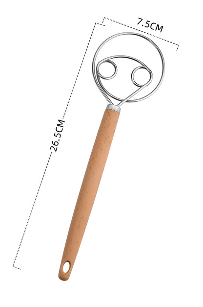 Stainless Steel Hand Dough Mixer, Multipurpose Manual Egg Beater & Dough Kneading Tool for Bread, Pizza, Cookie Dough Mixing, Easy to Use for Home Baking Daily Cooking Tasks