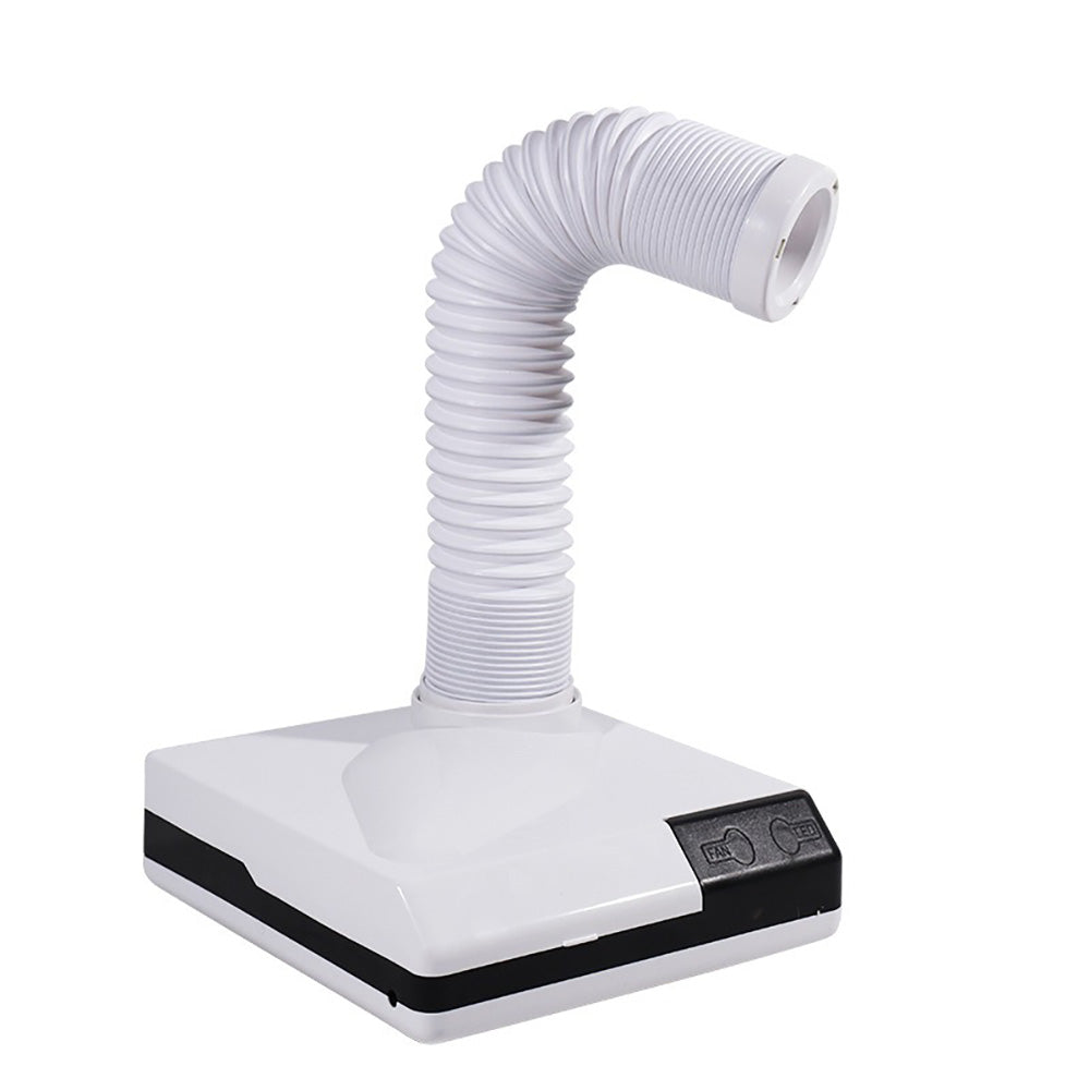 65W Desktop Dust Collector with LED Light, 360° Rotatable & Telescopic Hose for Nail Art, Dental Lab & Workbench