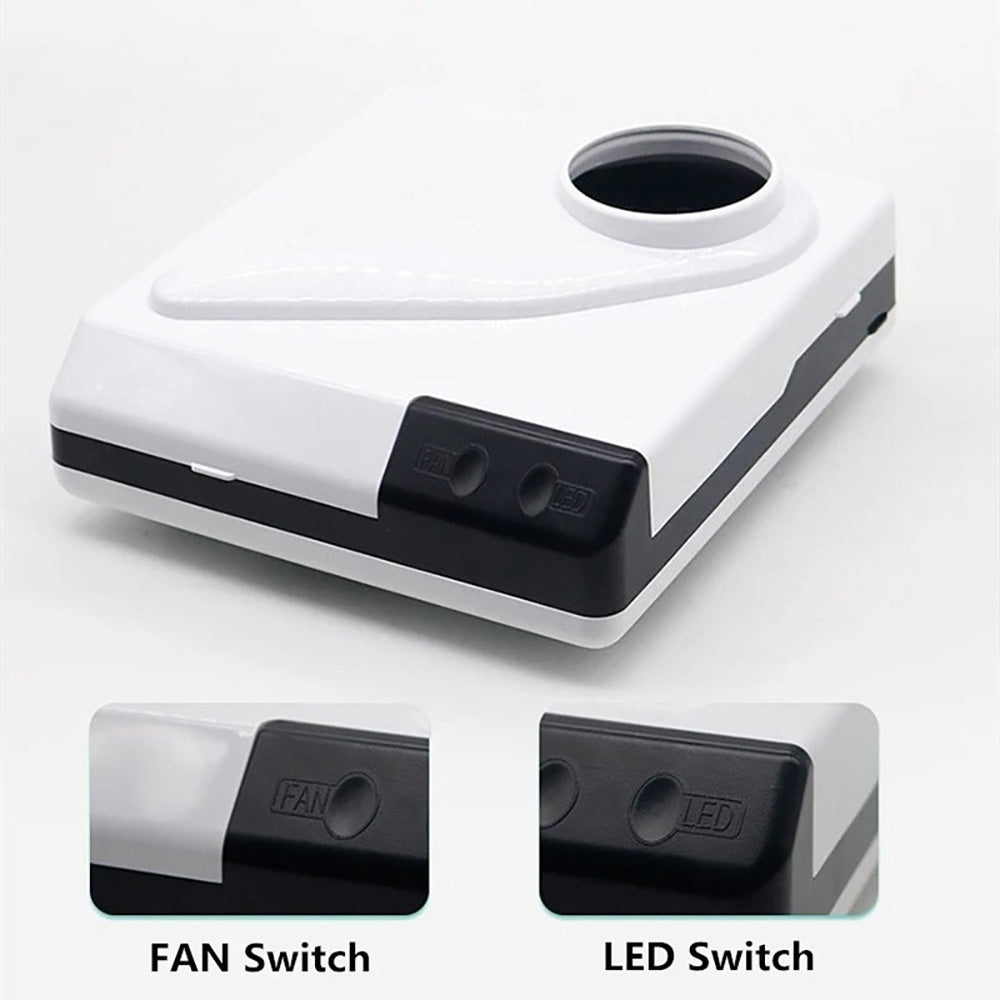 65W Desktop Dust Collector with LED Light, 360° Rotatable & Telescopic Hose for Nail Art, Dental Lab & Workbench