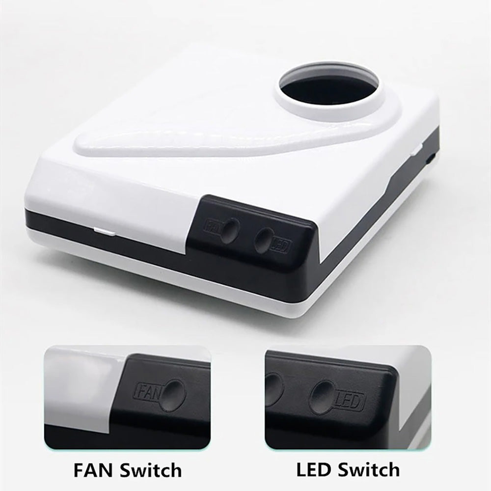 65W Desktop Dust Collector with LED Light, 360° Rotatable & Telescopic Hose for Nail Art, Dental Lab & Workbench