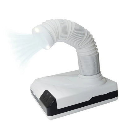 65W Desktop Dust Collector with LED Light, 360° Rotatable & Telescopic Hose for Nail Art, Dental Lab & Workbench