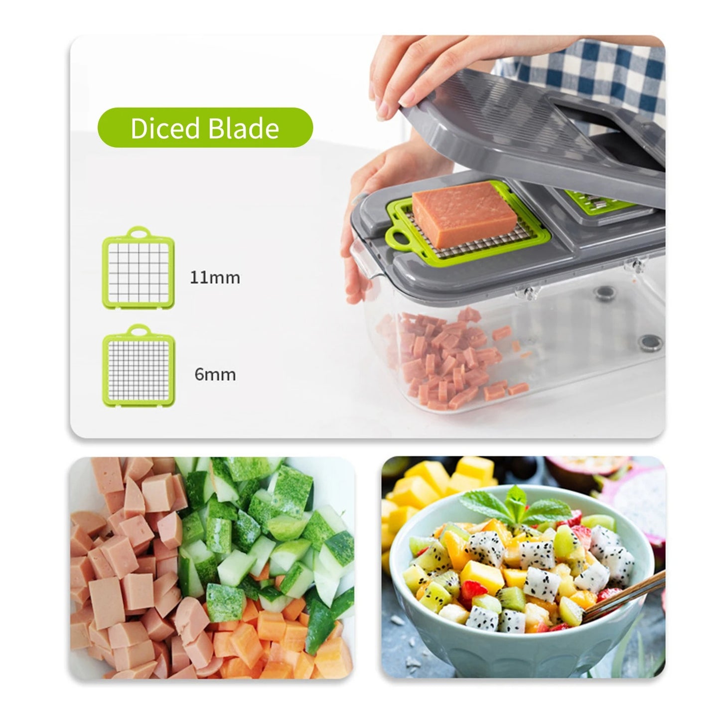 22 in 1 Vegetable Chopper, Multifunctional Food Slicer Dicer with Stainless Steel Blades for Kitchen Prep
