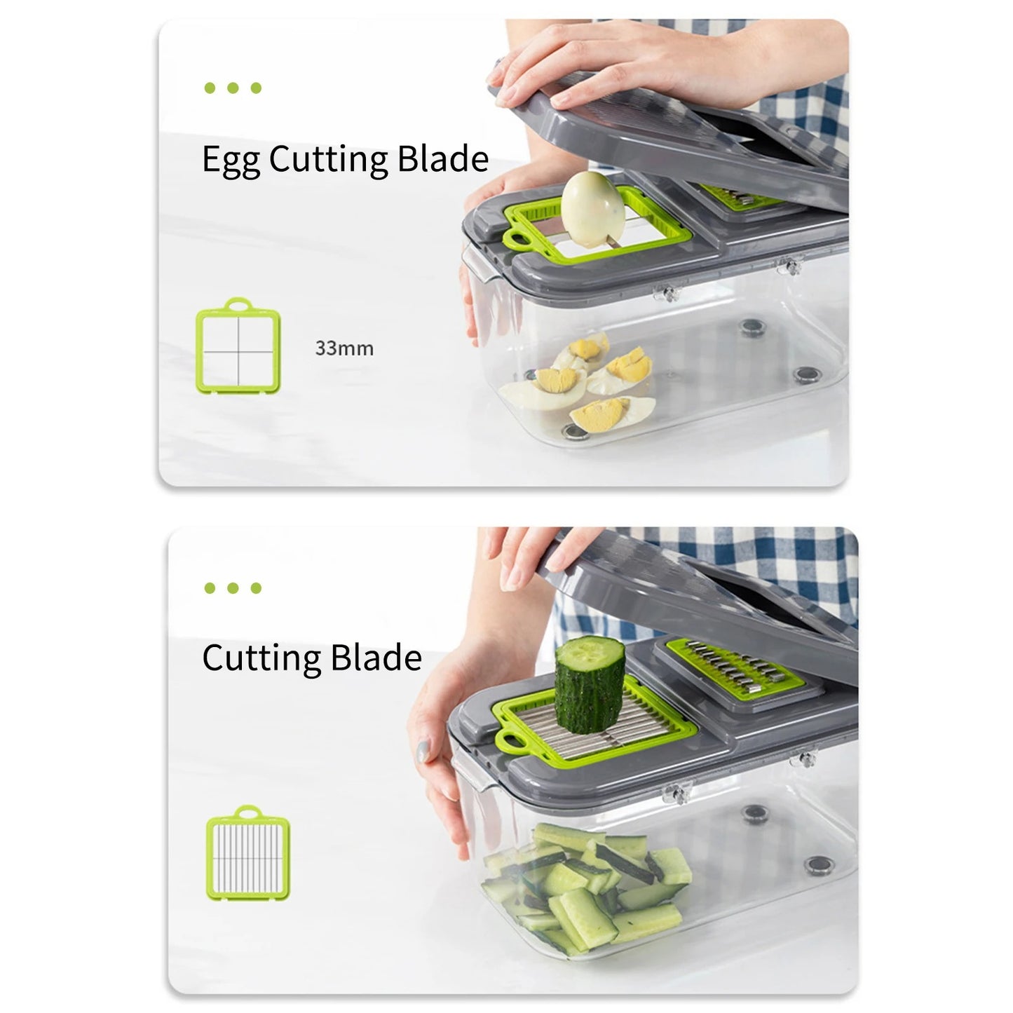 22 in 1 Vegetable Chopper, Multifunctional Food Slicer Dicer with Stainless Steel Blades for Kitchen Prep