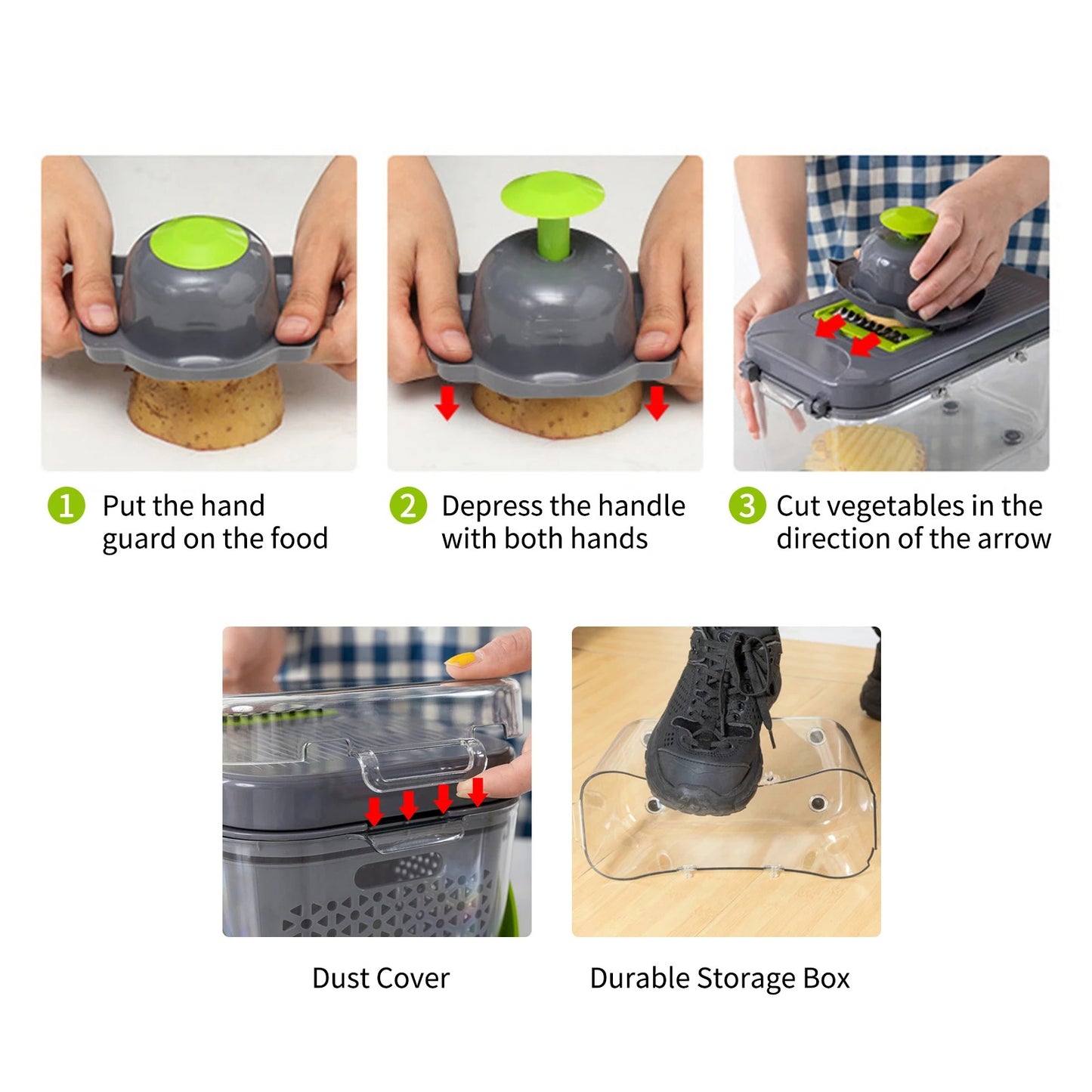 22 in 1 Vegetable Chopper, Multifunctional Food Slicer Dicer with Stainless Steel Blades for Kitchen Prep
