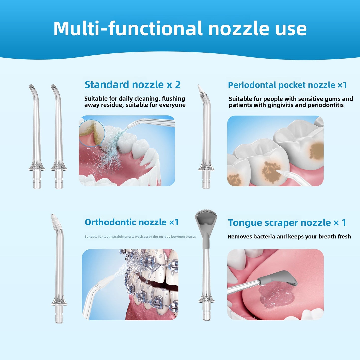 Cordless Water Flosser for Teeth, Portable Oral Irrigator with 5 Modes, 300ML Tank, 5 Nozzles, USB Rechargeable for Travel & Home Use