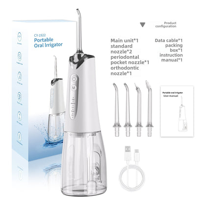 Cordless Water Flosser for Teeth, Portable Oral Irrigator with 5 Modes, 300ML Tank, 5 Nozzles, USB Rechargeable for Travel & Home Use