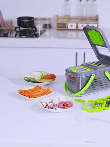 22 in 1 Vegetable Chopper, Multifunctional Food Slicer Dicer with Stainless Steel Blades for Kitchen Prep